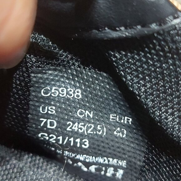 Coach City Sole Monogram Court Sneakers Black and Brown Size 7 - Picture 11 of 12